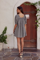 Cody Gingham Mini Dress in Black