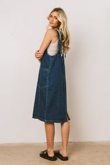 Camry Overall Dress in Dark Wash