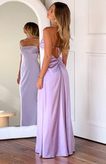 Blaise Lilac Satin Maxi Dress