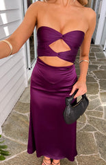 Coco Purple Strapless Maxi Dress