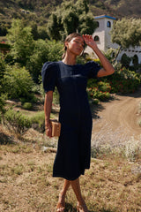 Campbell Denim Dress in Dark Wash