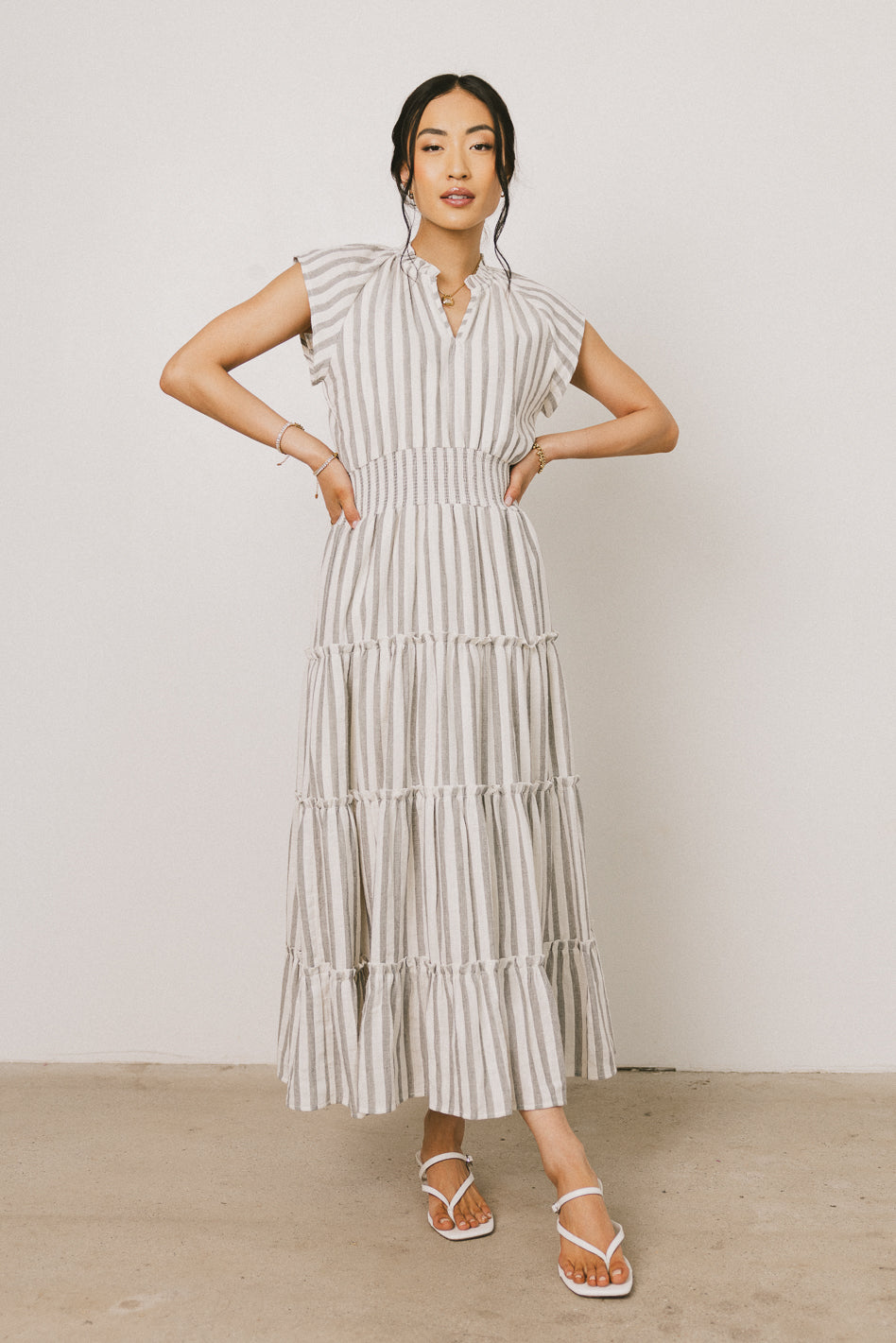 Claire Striped Maxi Dress in Indigo