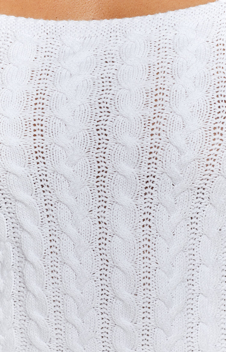 Cable Mini Dress White