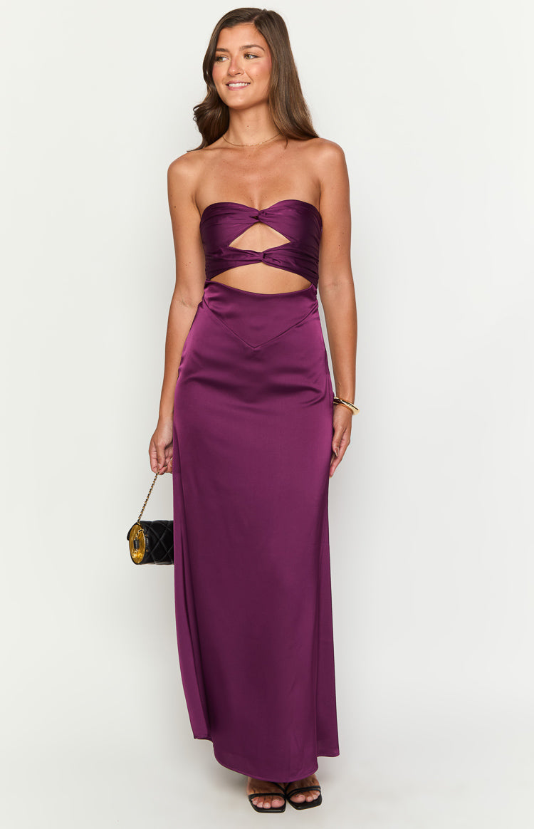 Coco Purple Strapless Maxi Dress